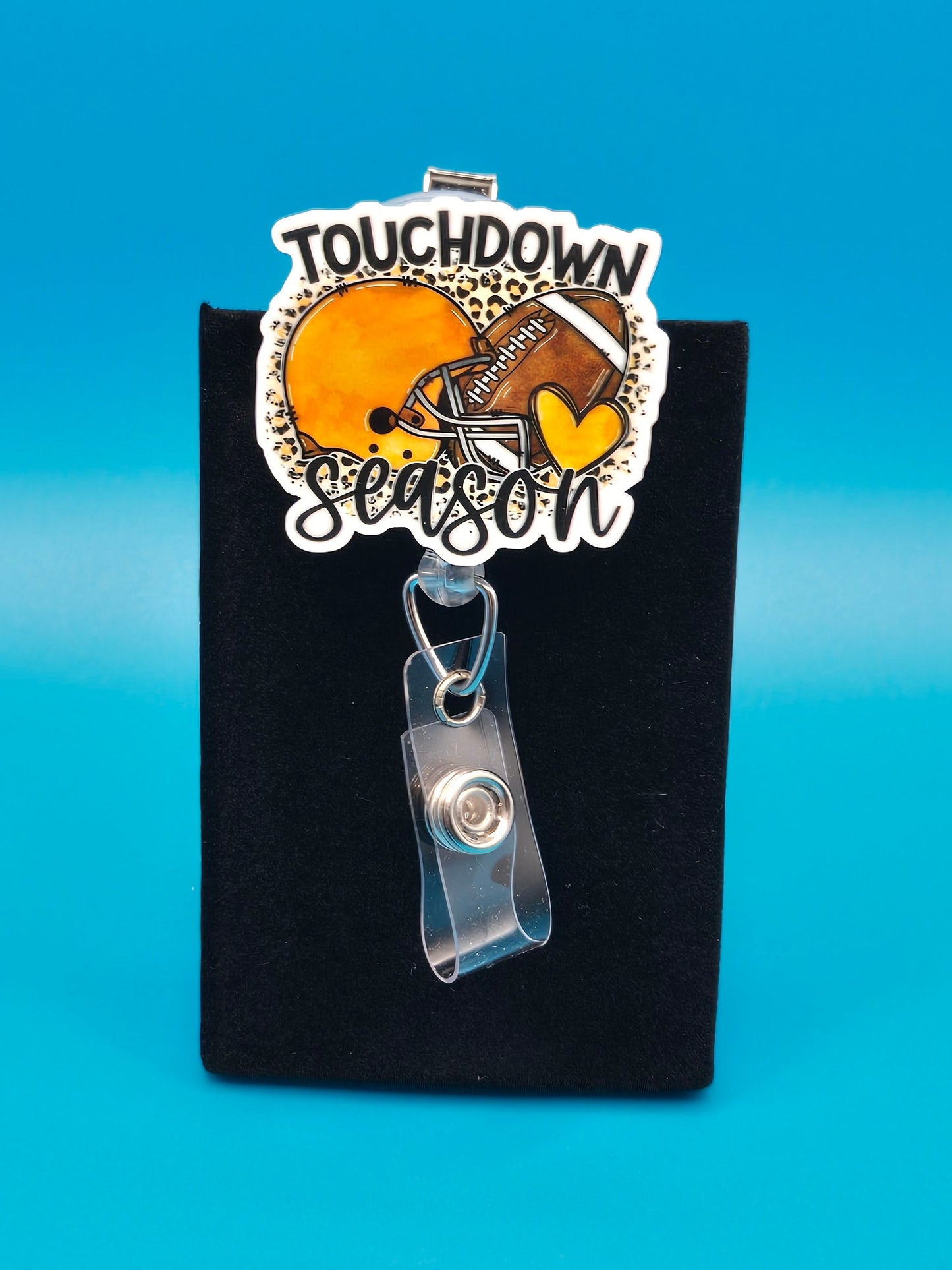 Sports Themed Football Acrylic Badge Reel