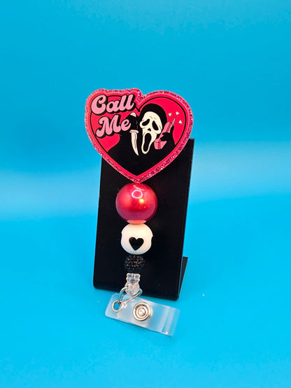 Call Me Acrylic Badge Reel