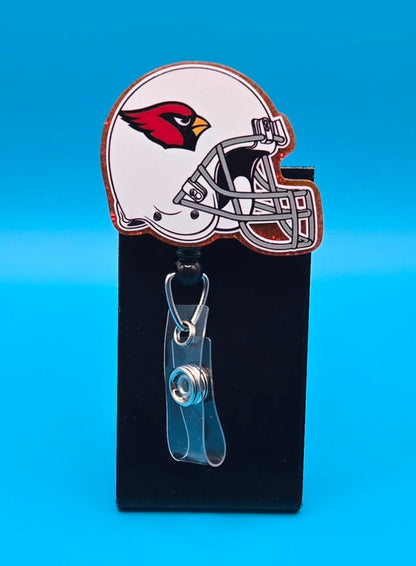 Sports Themed Football Helmet Acrylic Badge Reel