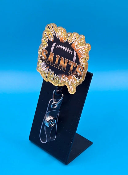 Sports Themed Football Acrylic Badge Reel