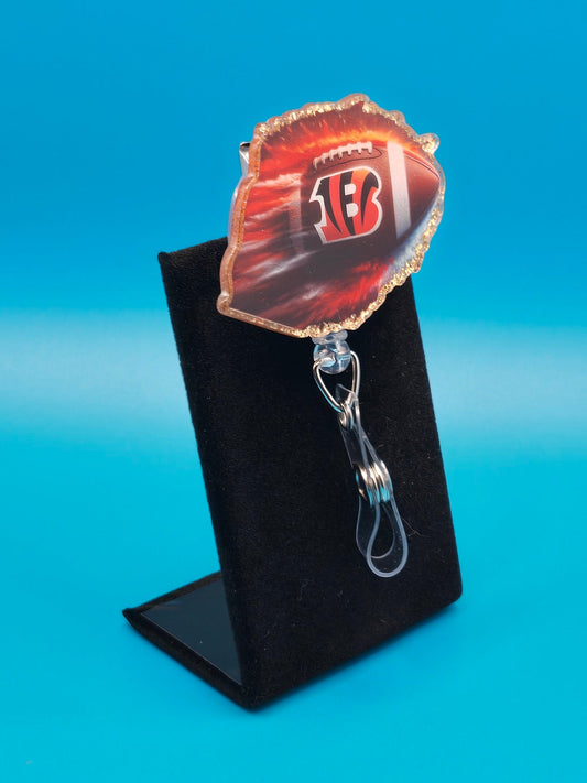 Sports Themed Football Acrylic Badge Reel