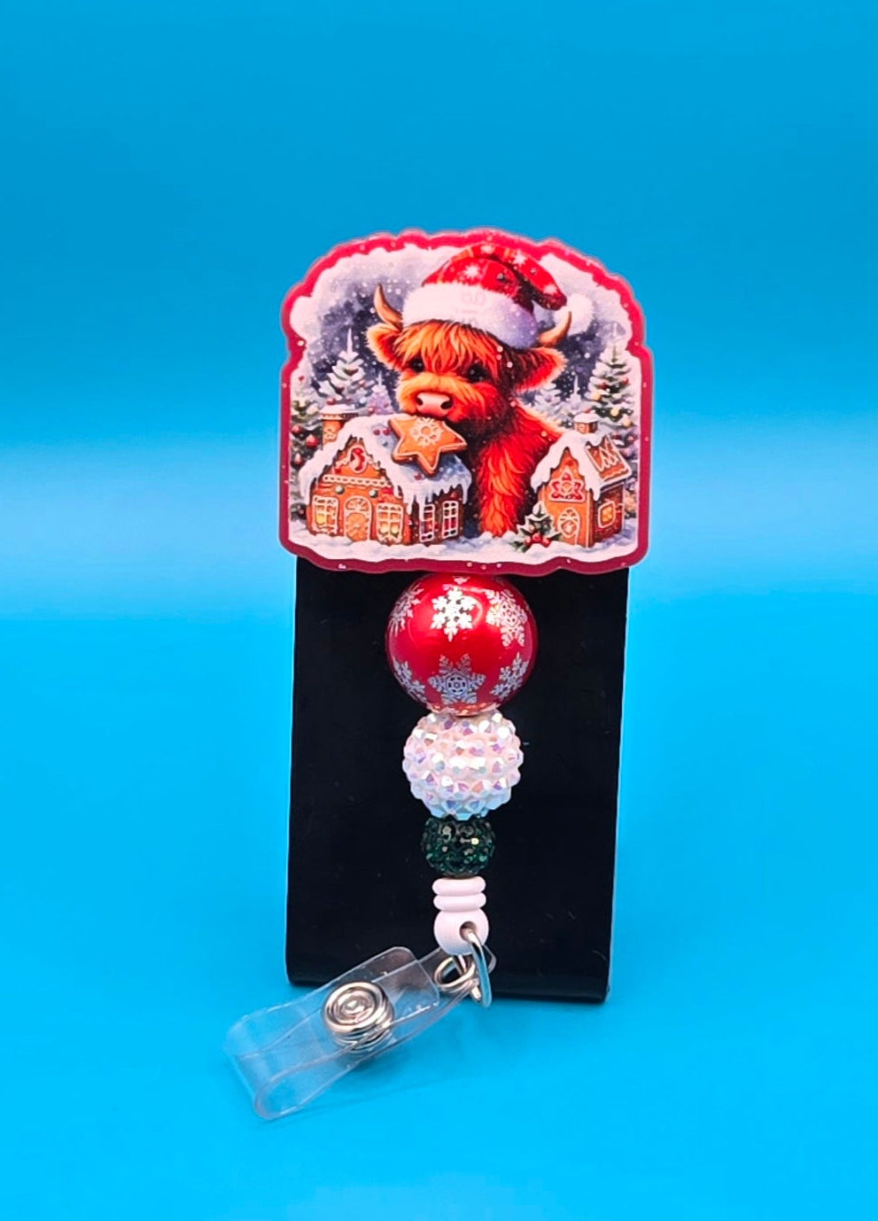Cow Gingerbread Acrylic Sassy Badge Reel