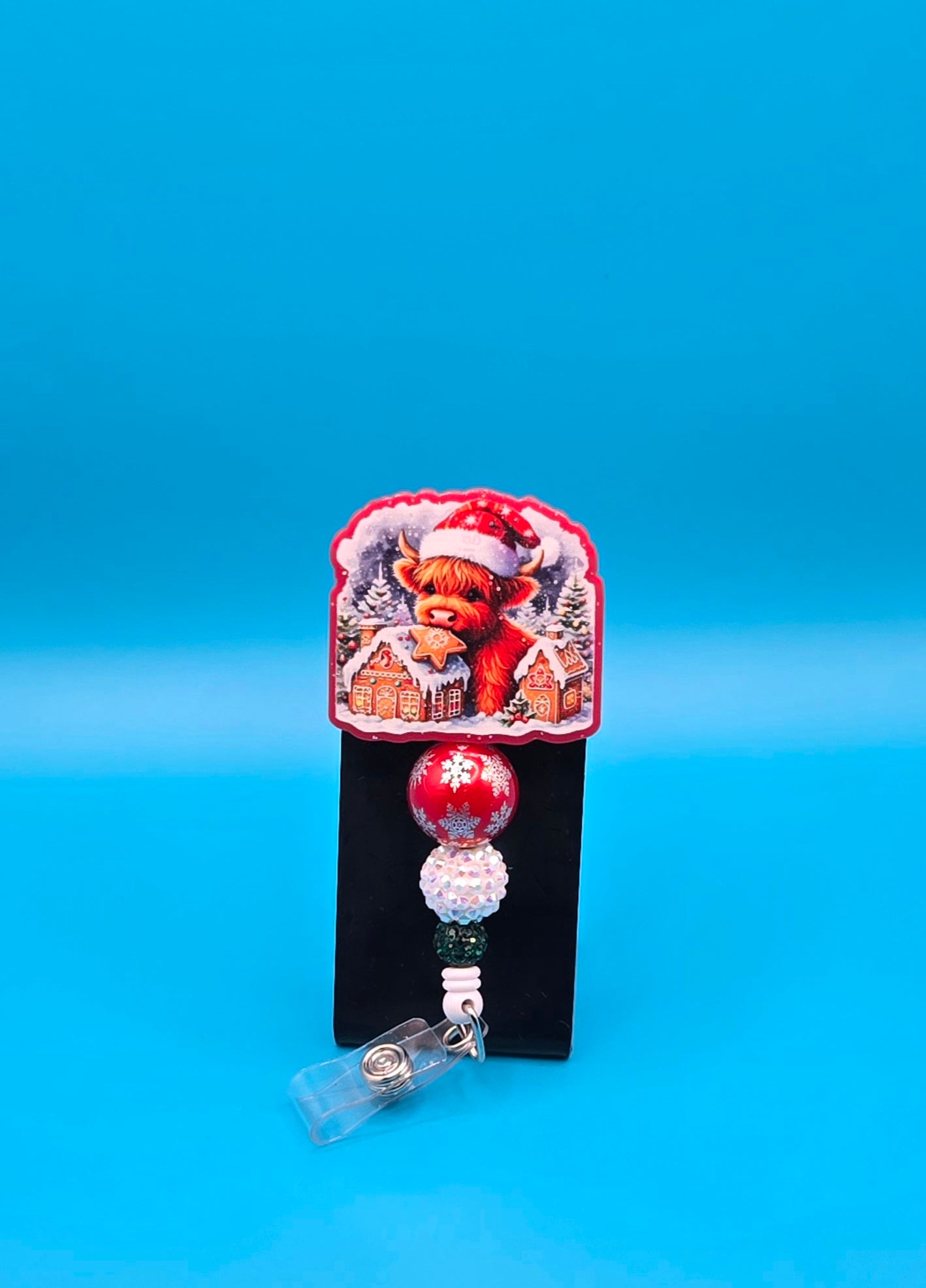 Cow Gingerbread Acrylic Sassy Badge Reel