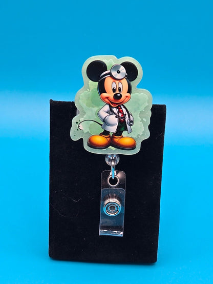 Mouse Medical Provider Acrylic Badge Reel