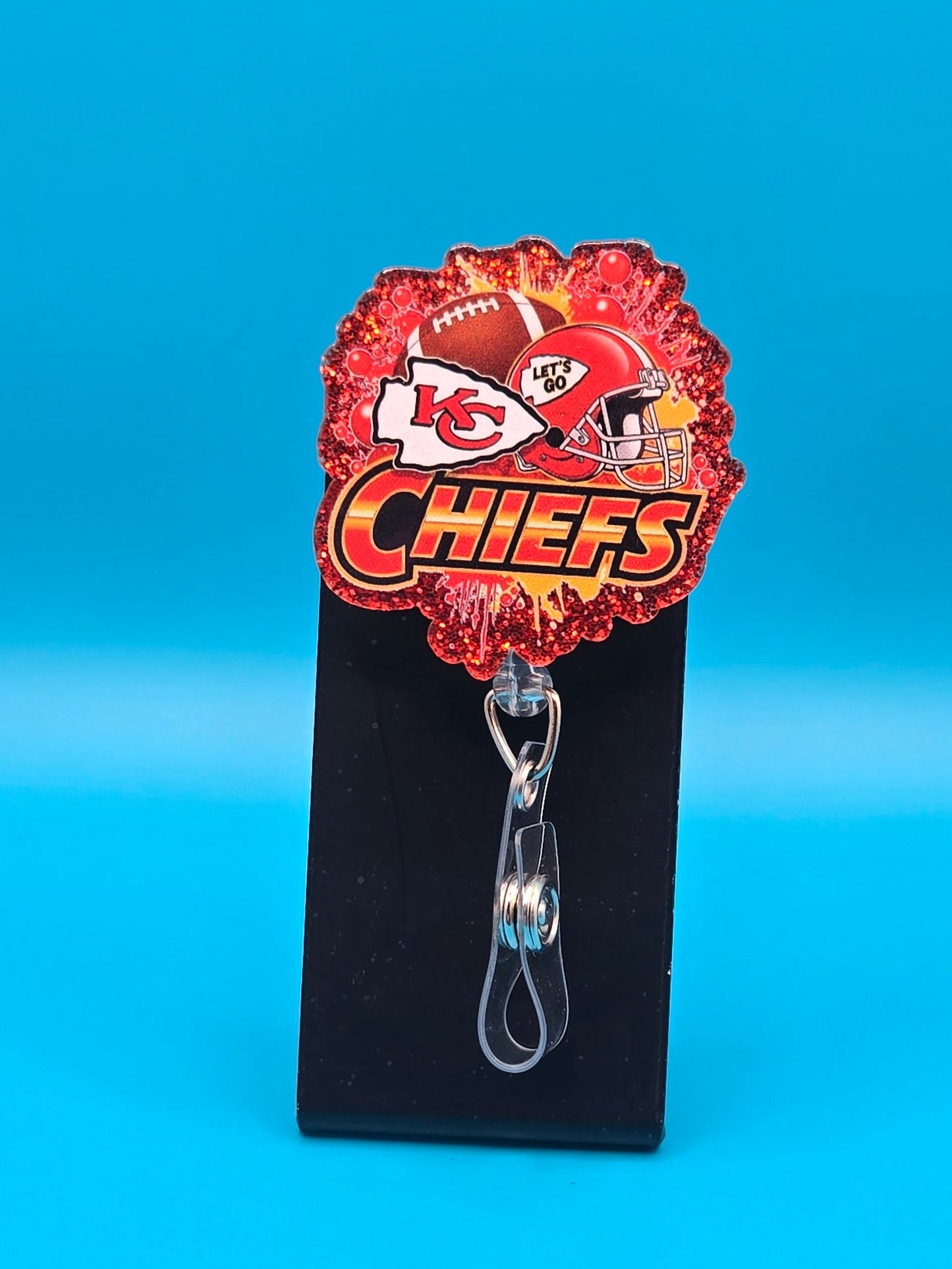 Sports Themed Football Acrylic Badge Reel