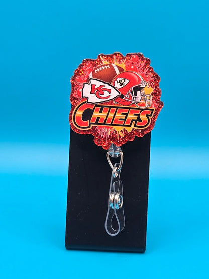Sports Themed Football Acrylic Badge Reel