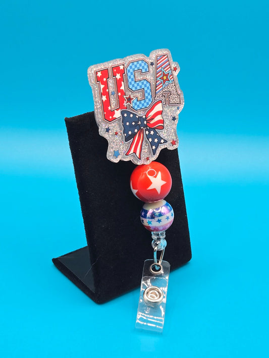 USA Acrylic Badge Reel