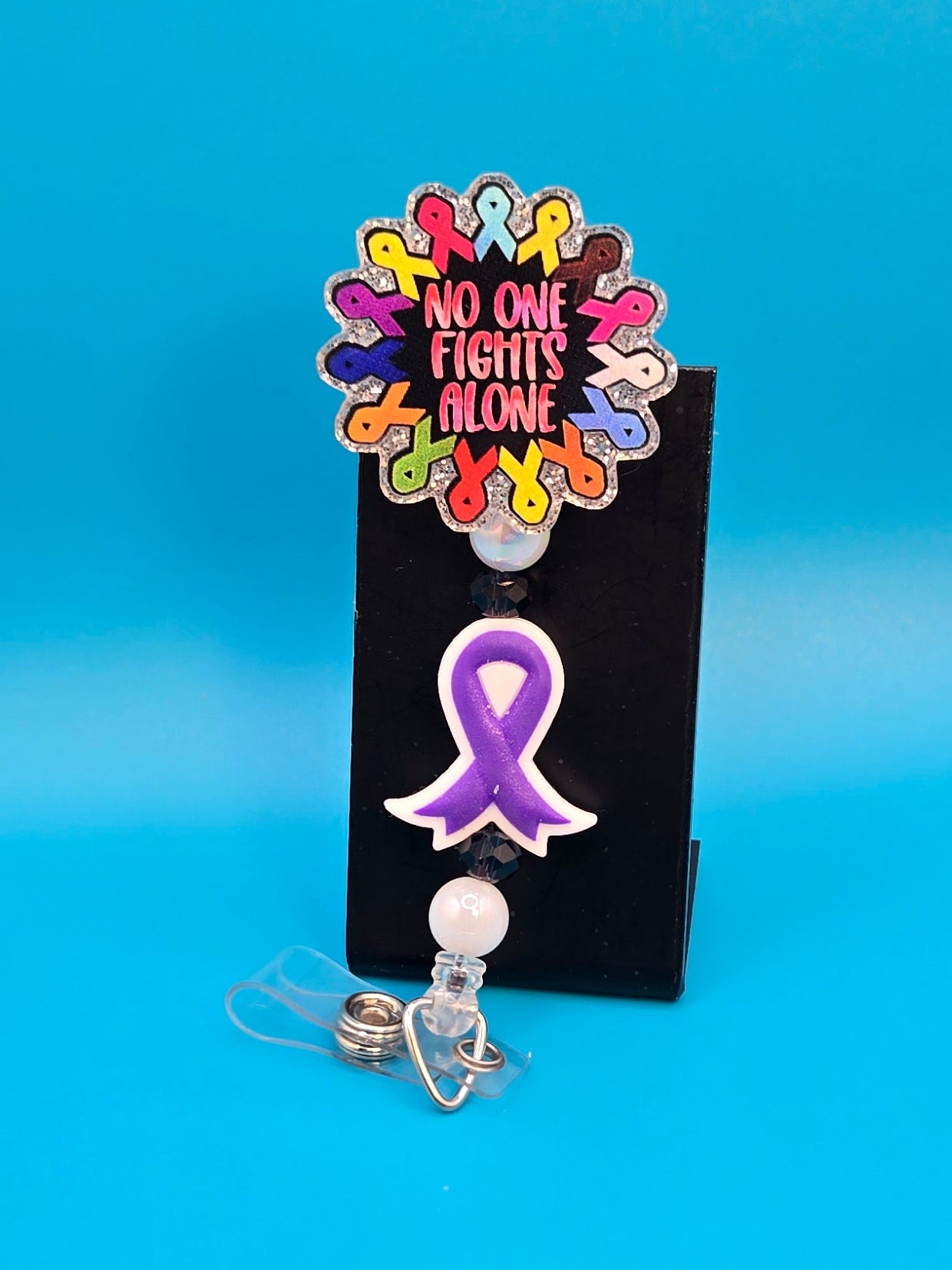 No One Fights Alone Acrylic Badge Reel