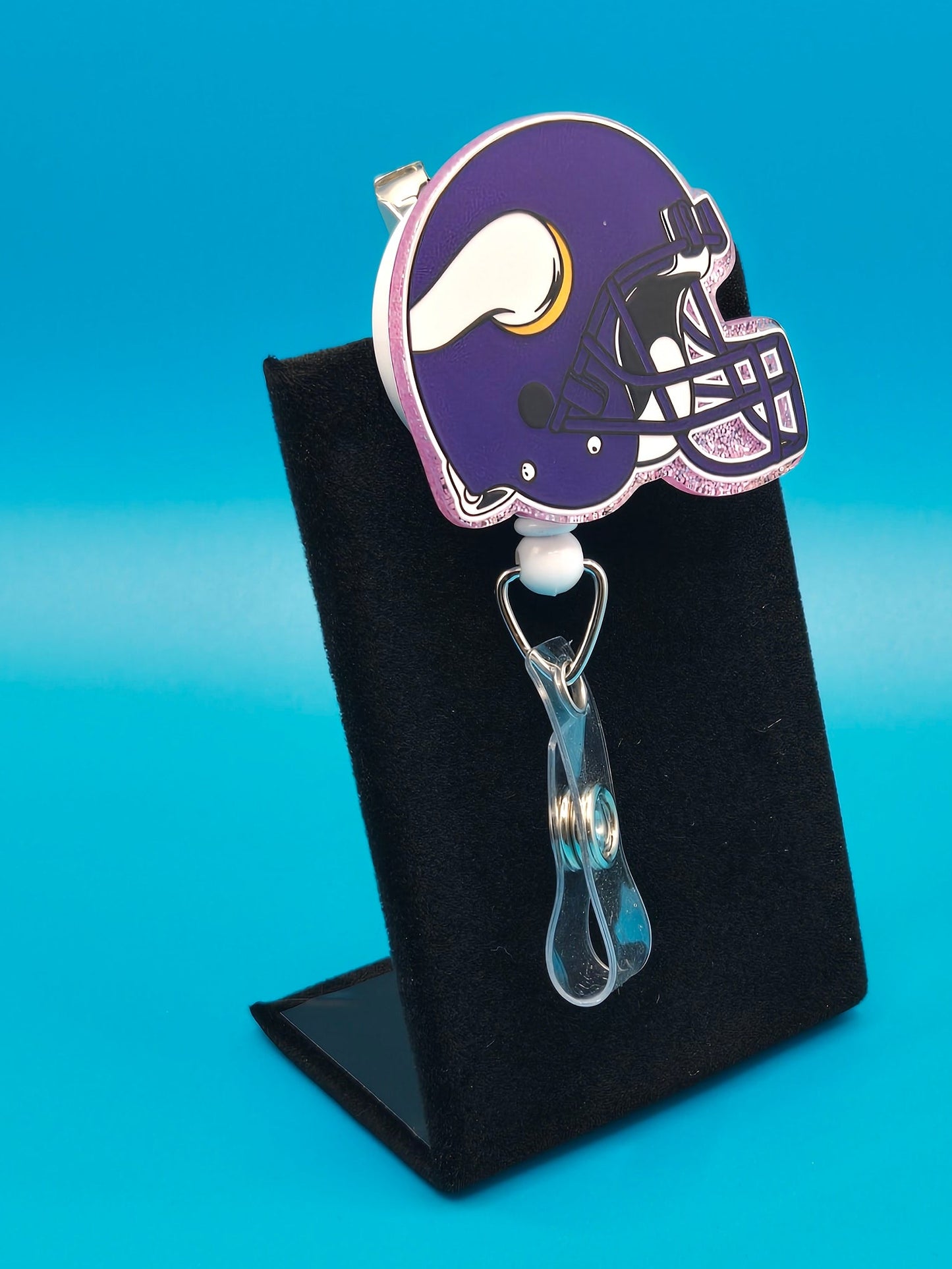Sports Themed Football Helmet Acrylic Badge Reel