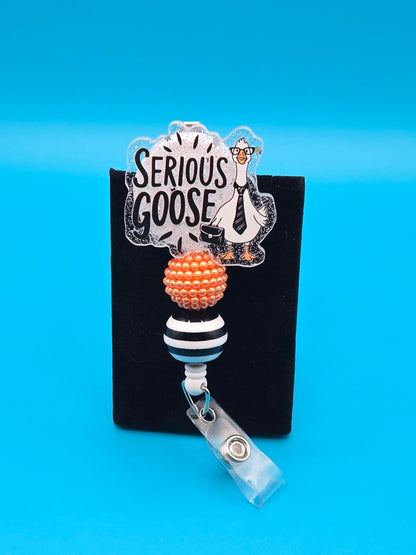 Serious Goose Acrylic Badge Reel