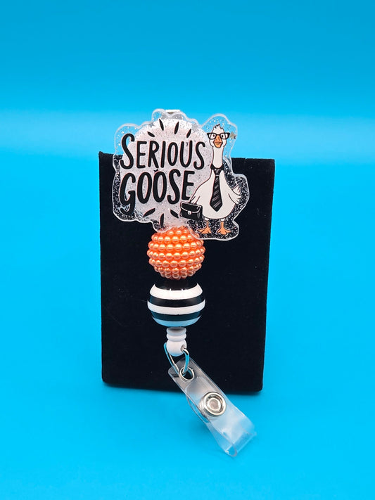Serious Goose Acrylic Badge Reel