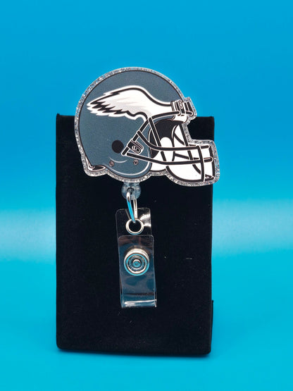 Sports Themed Football Helmet Acrylic Badge Reel