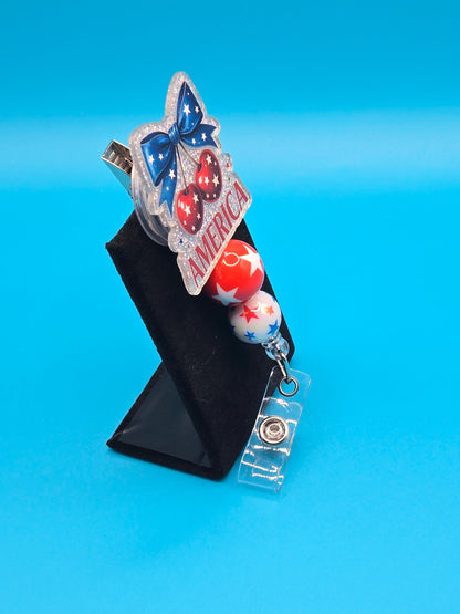 America Patriotic Acrylic Badge Reel