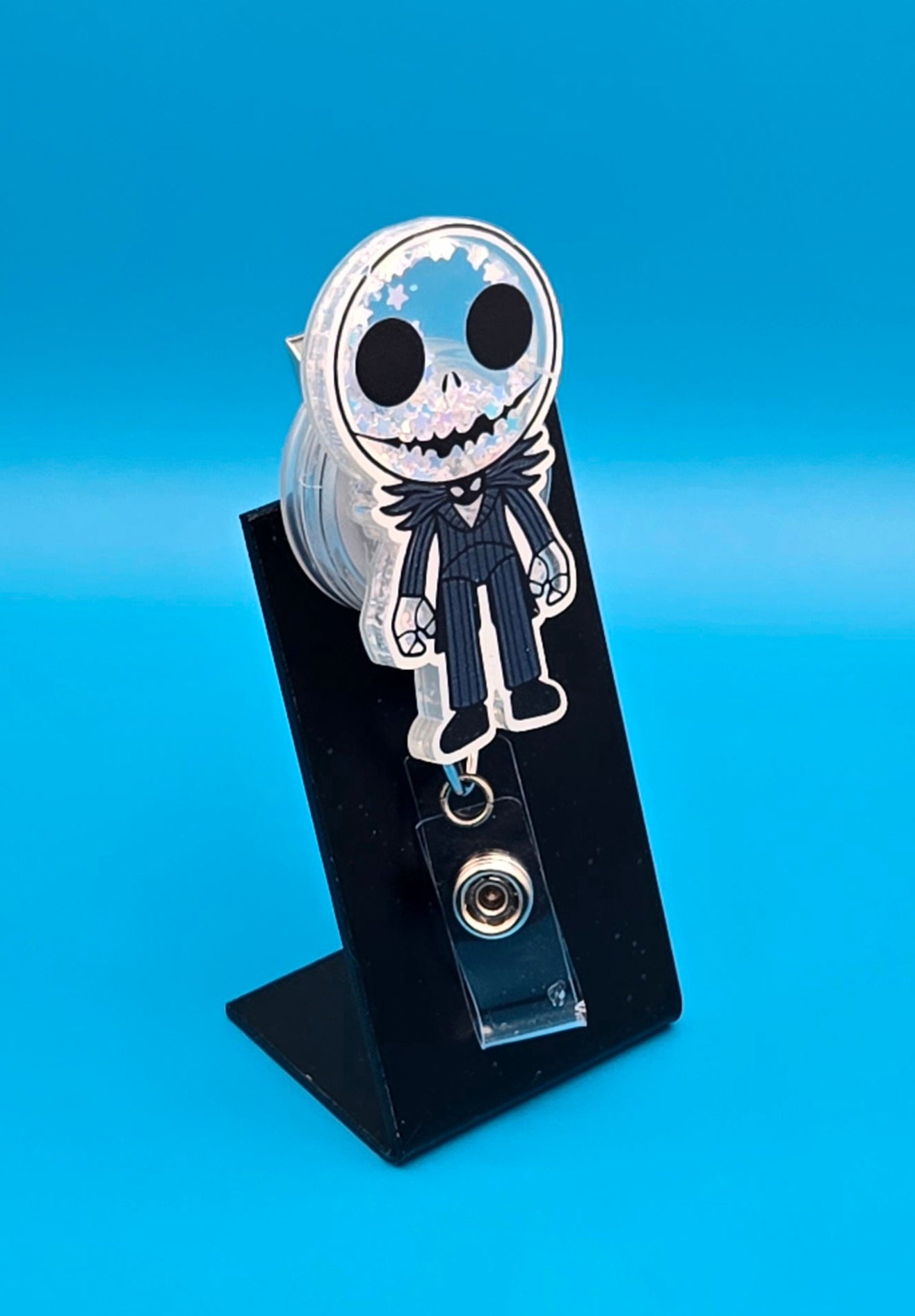 Skeleton Man Shaker Badge Reel