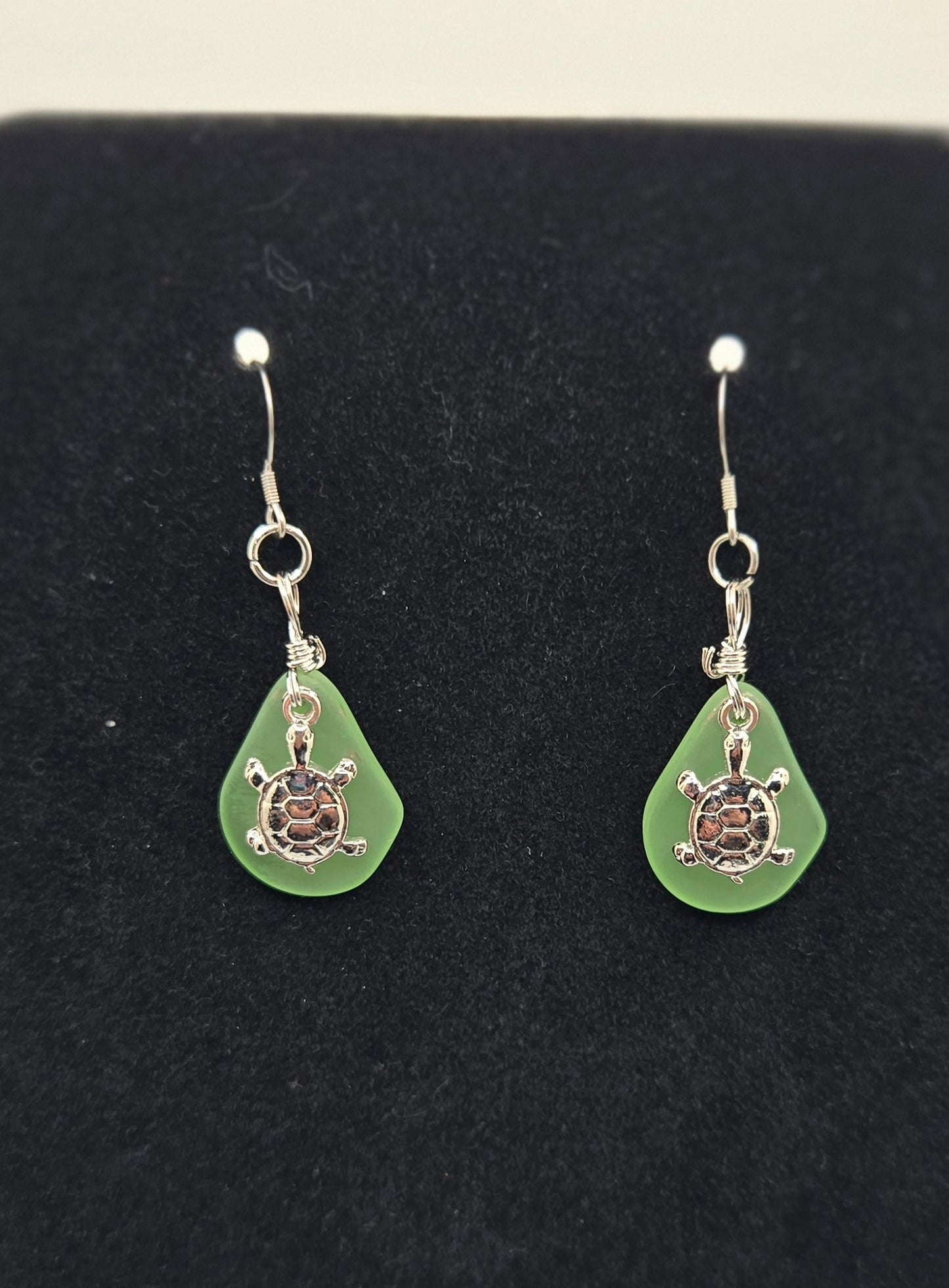 Green Turtle Earrings