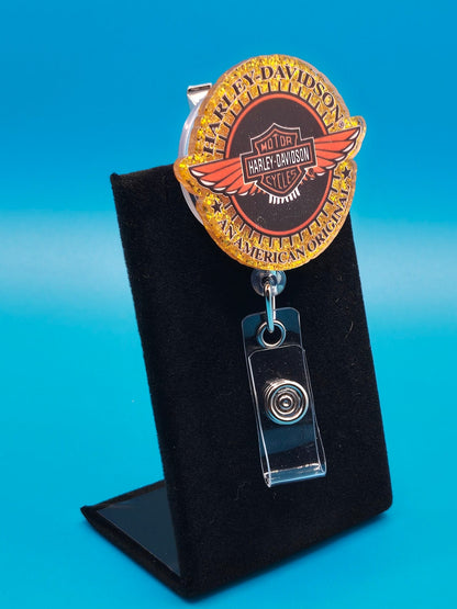 Motorcycle Themed Acrylic Badge Reel