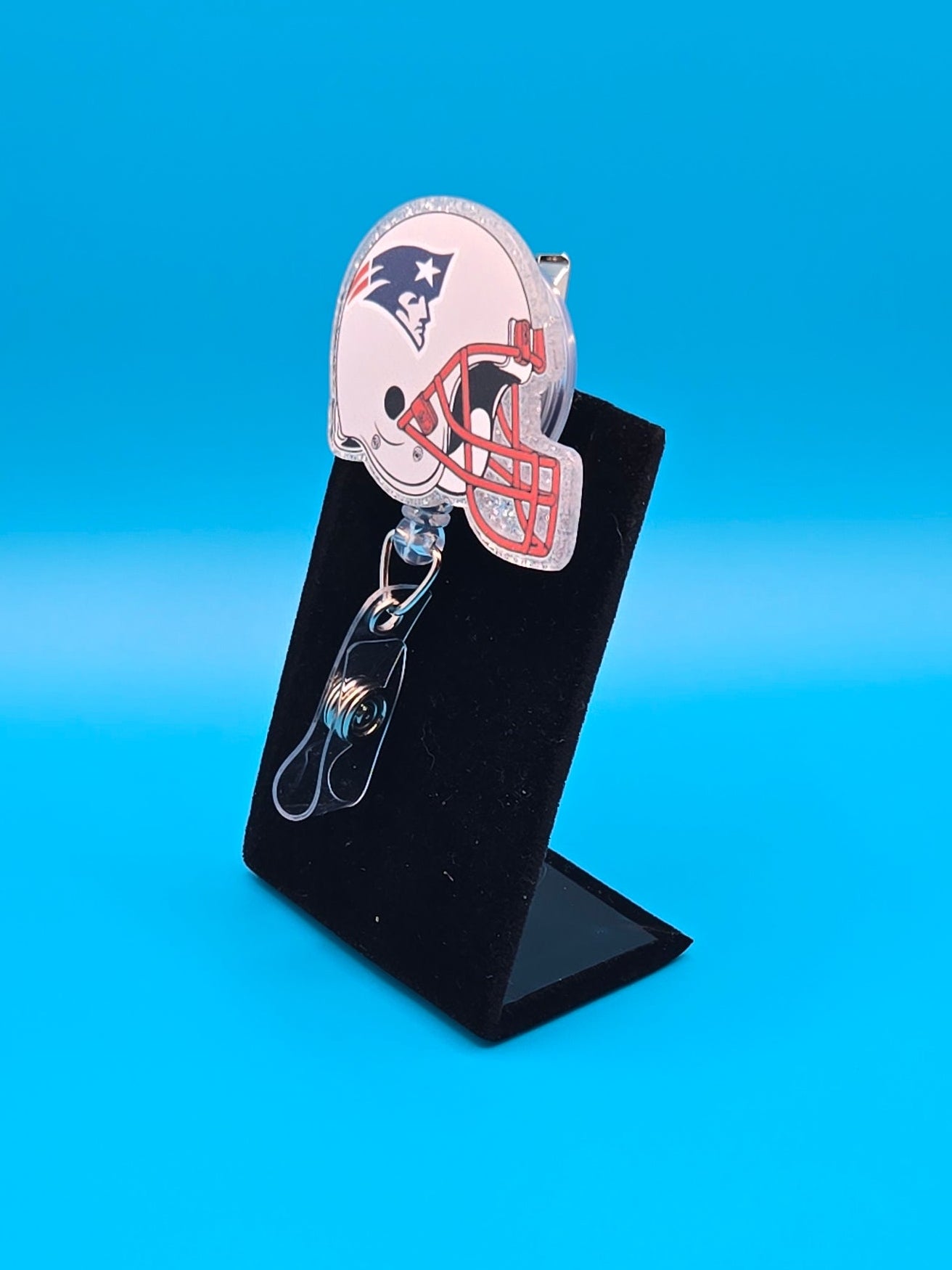 Sports Themed Football Helmet Acrylic Badge Reel