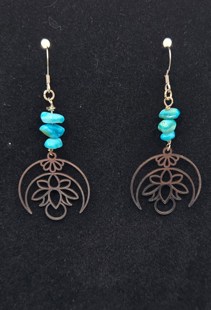 Lotus and Gemstone Earrings