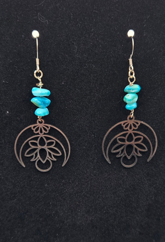 Lotus and Gemstone Earrings