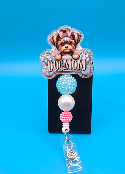 Dog Mom Acrylic Badge Reel