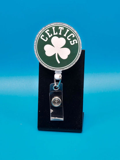 Sports Themed Basketball Acrylic Badge Reel
