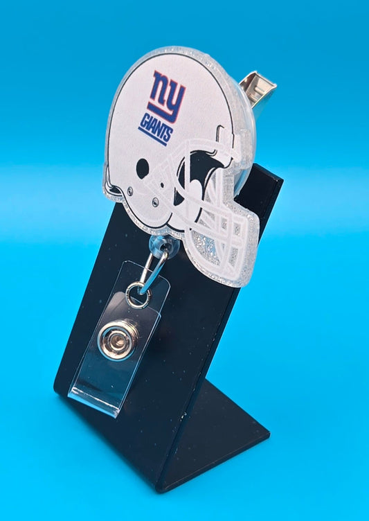 Sports Themed Football Helmet Acrylic Badge Reel