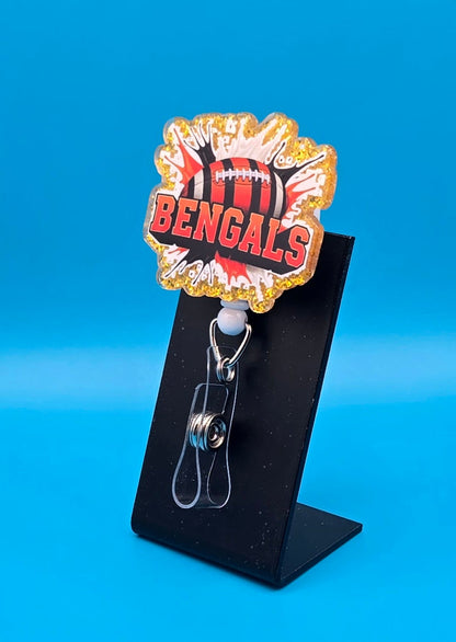 Sports Themed Football Acrylic Badge Reel