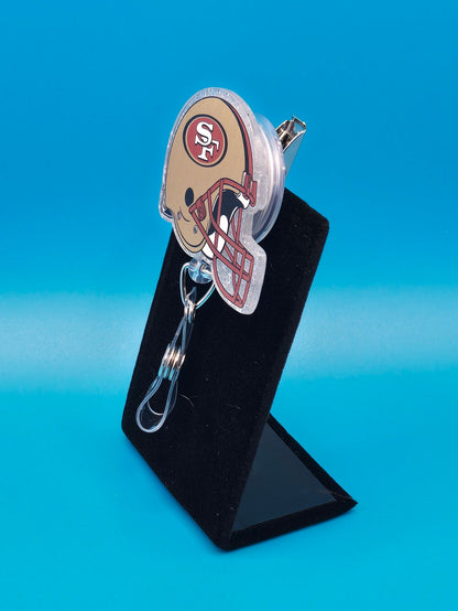 Sports Themed Football Helmet Acrylic Badge Reel
