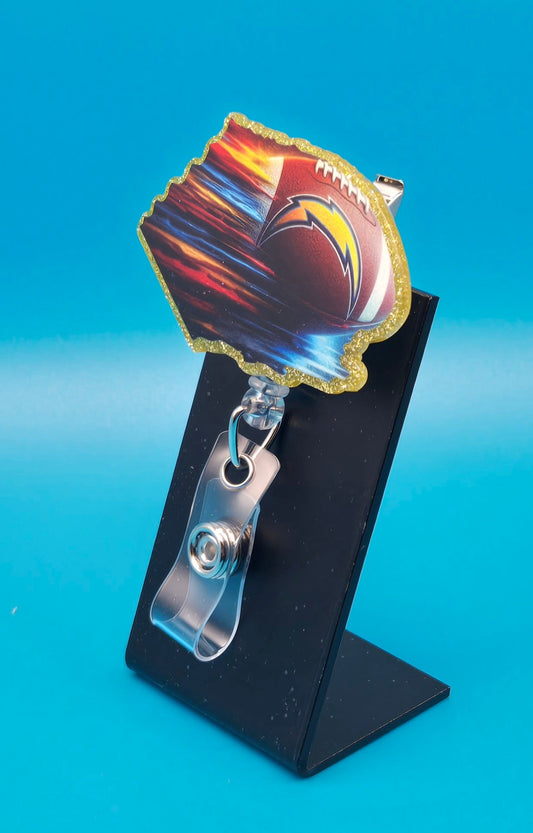 Sports Themed Football Acrylic Badge Reel