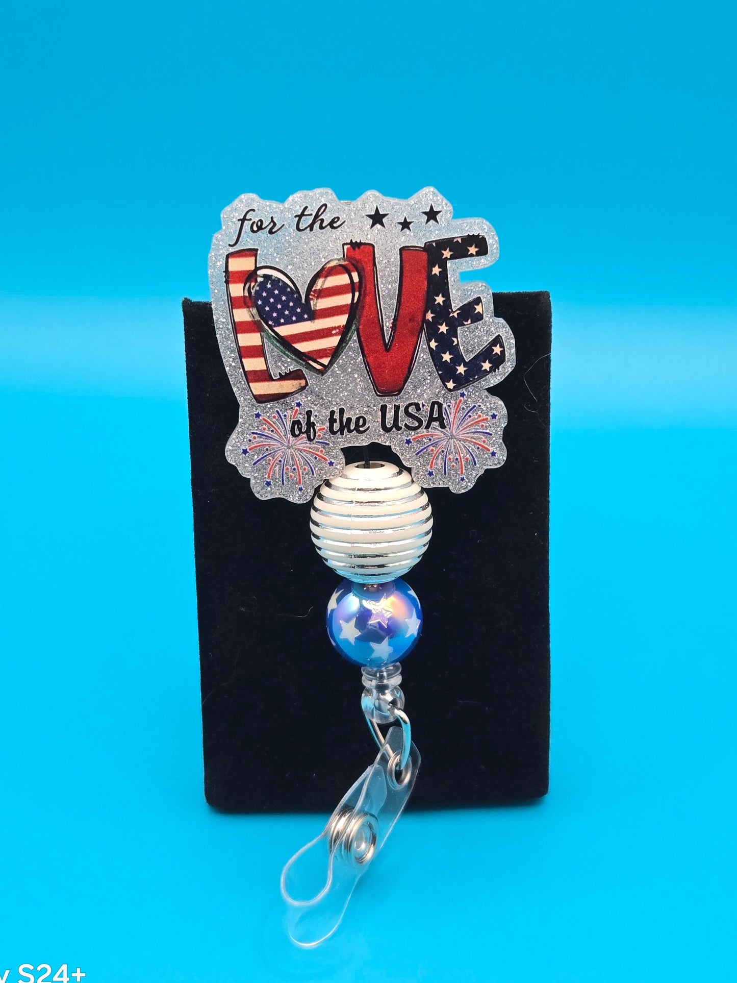 Patriotic LOVE Acrylic Badge Reel