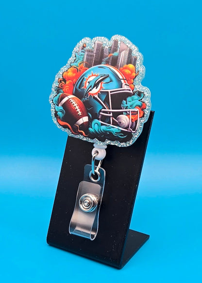 Sports Themed Football Acrylic Badge Reel