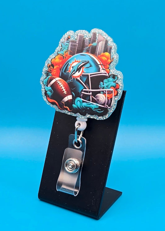 Sports Themed Football Acrylic Badge Reel