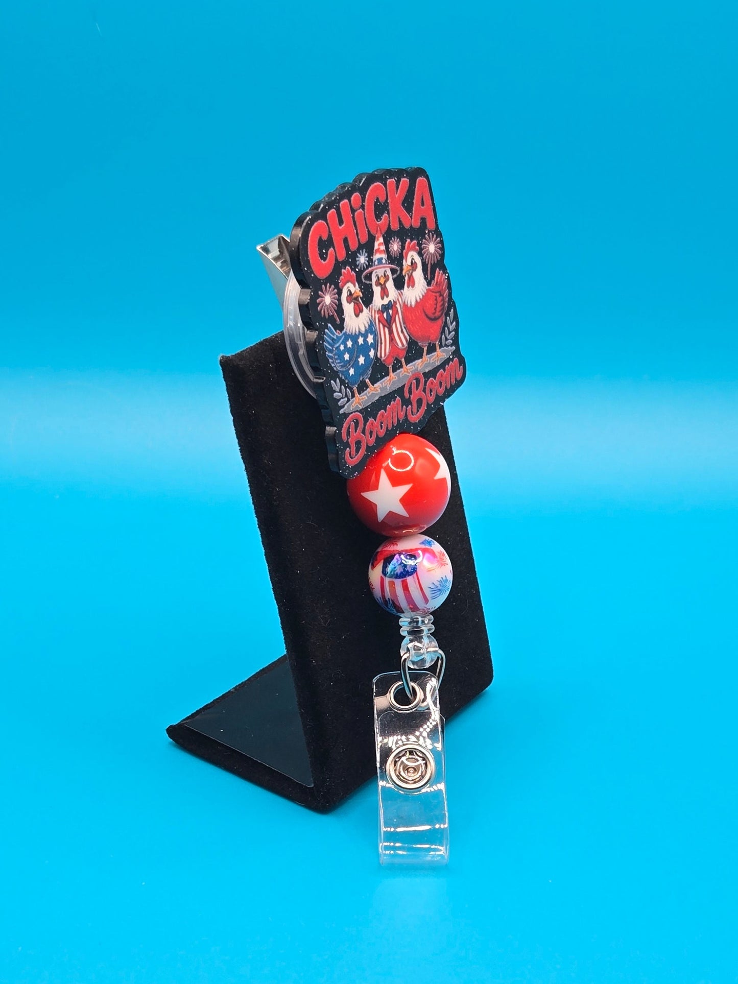 Chicka Boom Boom Acrylic Badge Reel