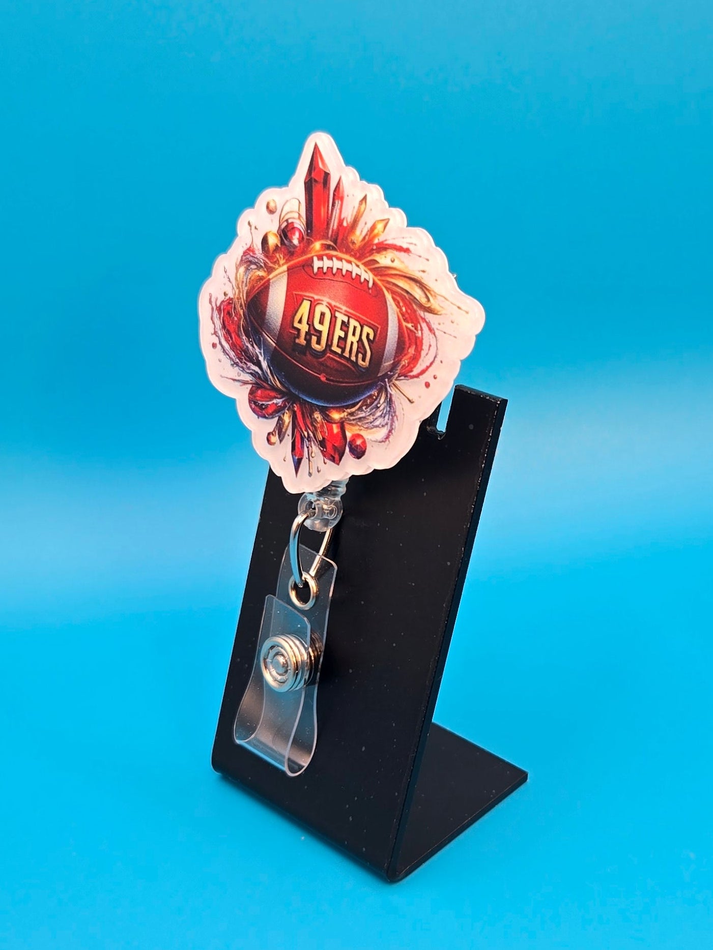 Sports Themed Football Acrylic Badge Reel