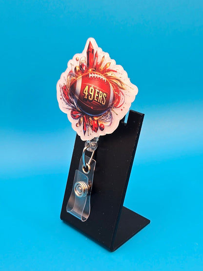 Sports Themed Football Acrylic Badge Reel