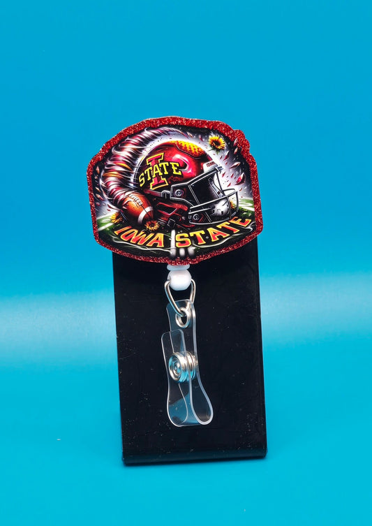 Sports Themed Football Acrylic Badge Reel