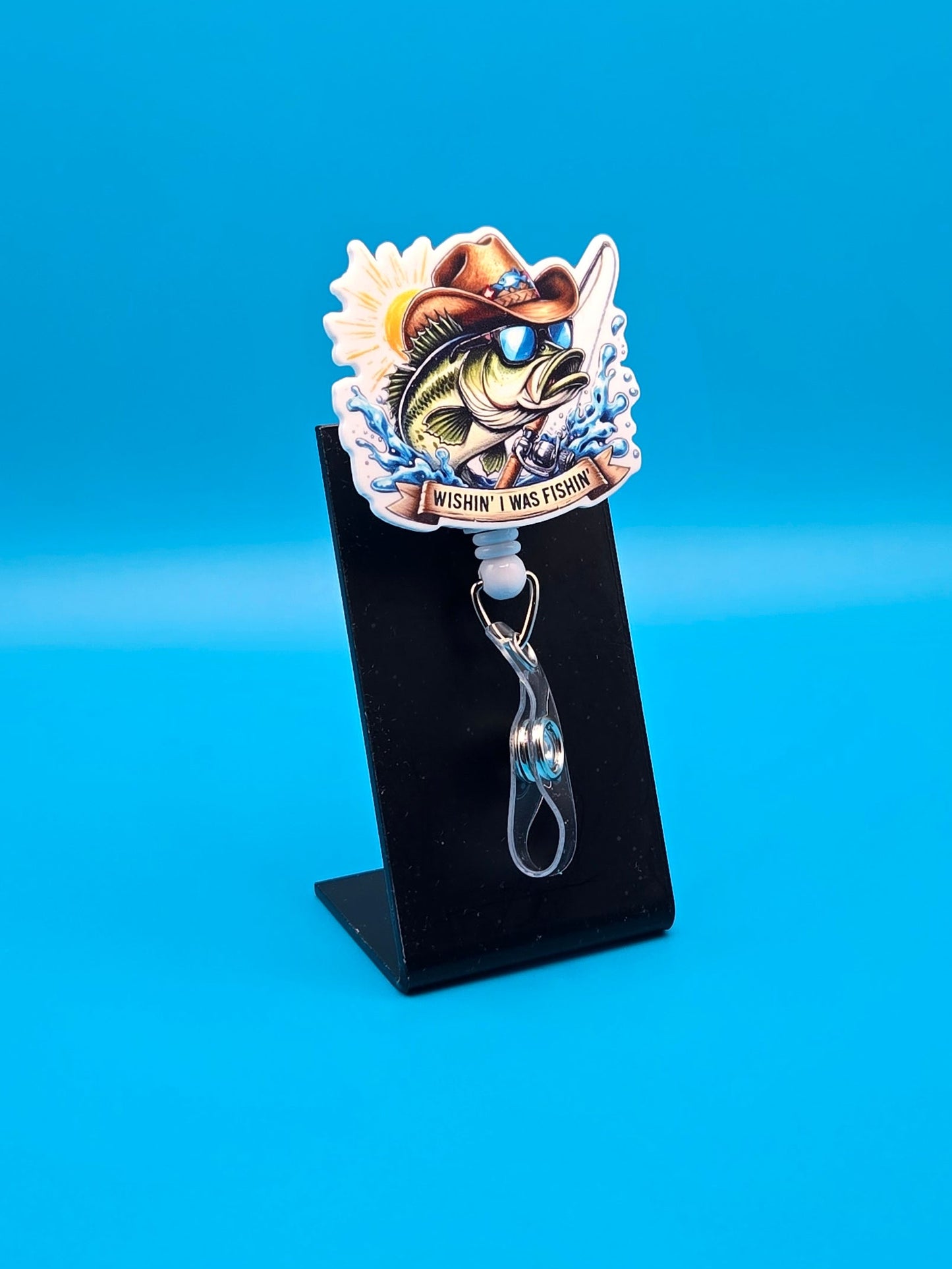 Wish I Was Fishing, Acrylic Badge Reel