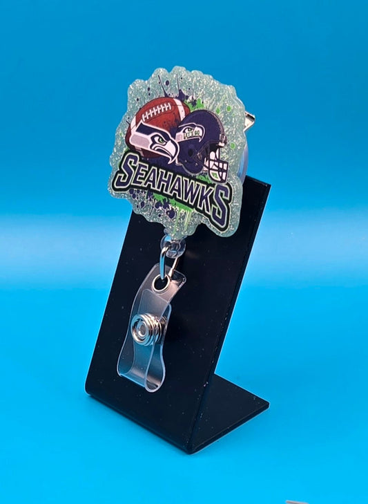 Sports Themed Football Acrylic Badge Reel
