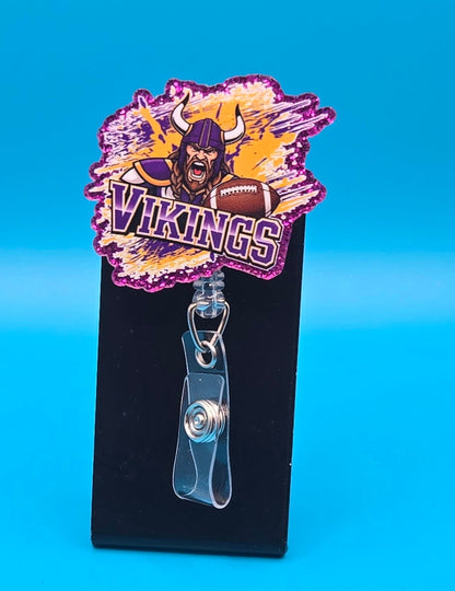 Sports Themed Football Acrylic Badge Reel