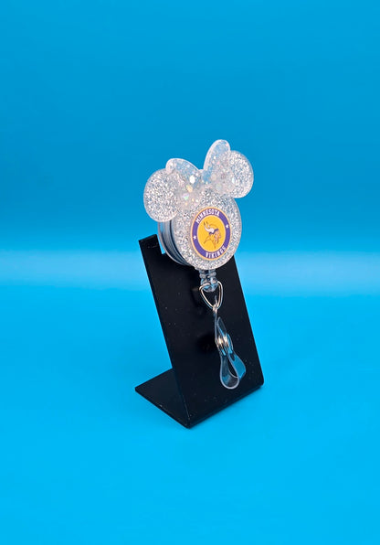 Sports Mouse Profile Acrylic Badge Reel
