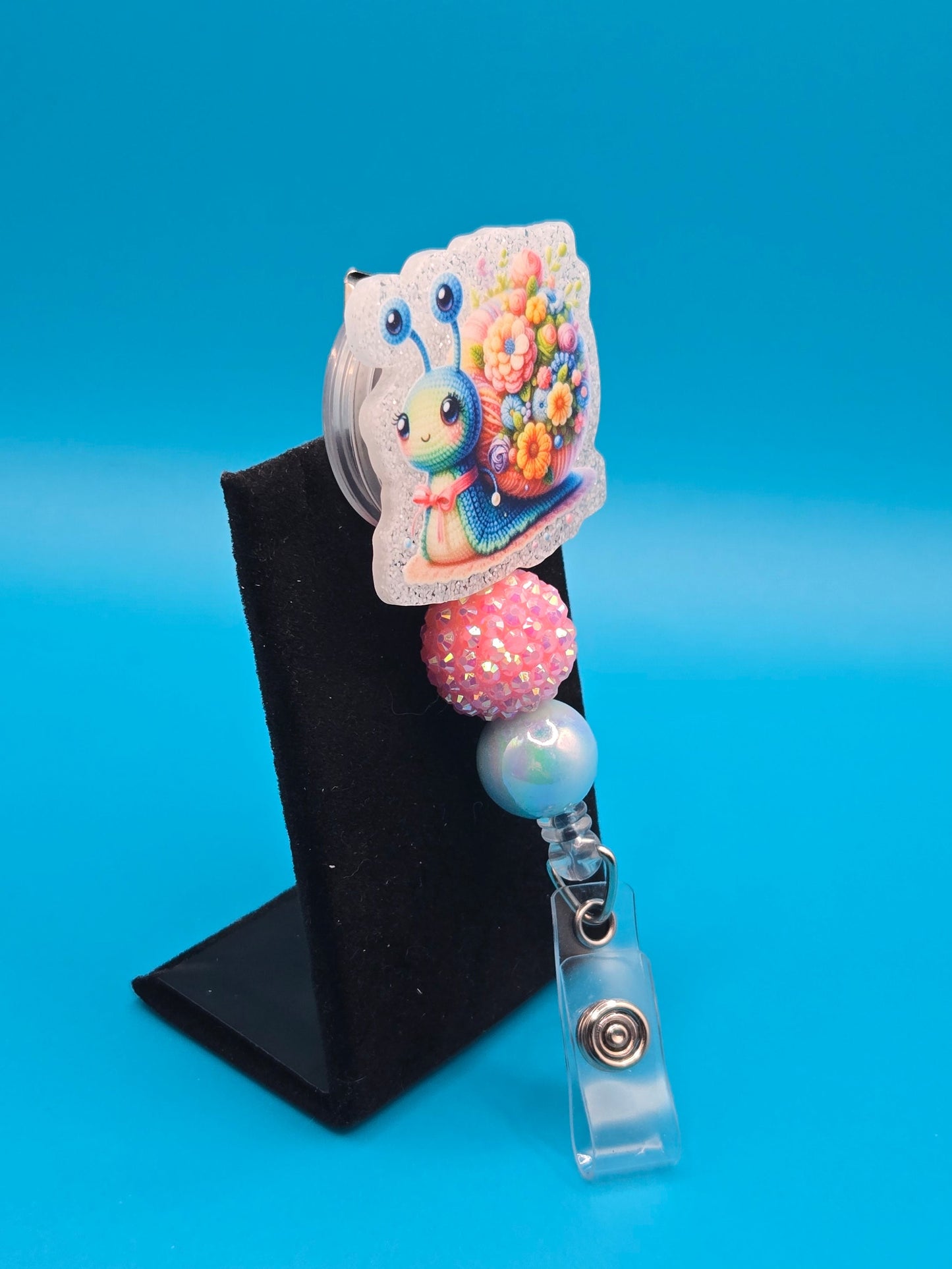 Beautiful Snail Acrylic Badge Reel