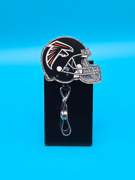Sports Themed Football Helmet Acrylic Badge Reel