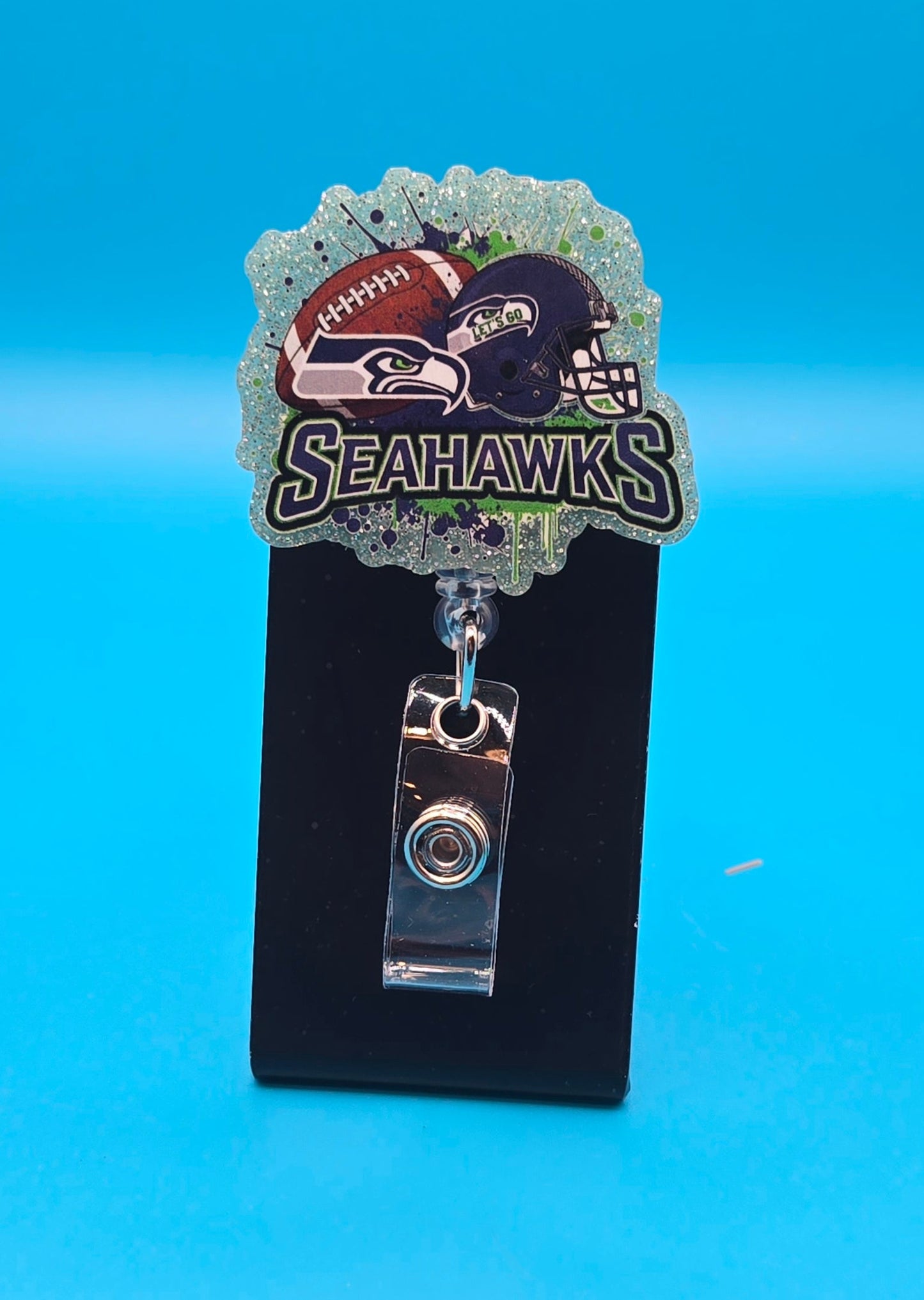Sports Themed Football Acrylic Badge Reel