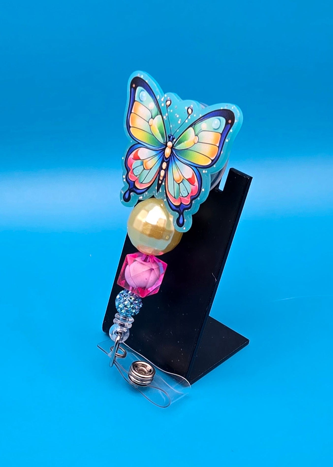Beautiful Butterfly Acrylic Badge Reel