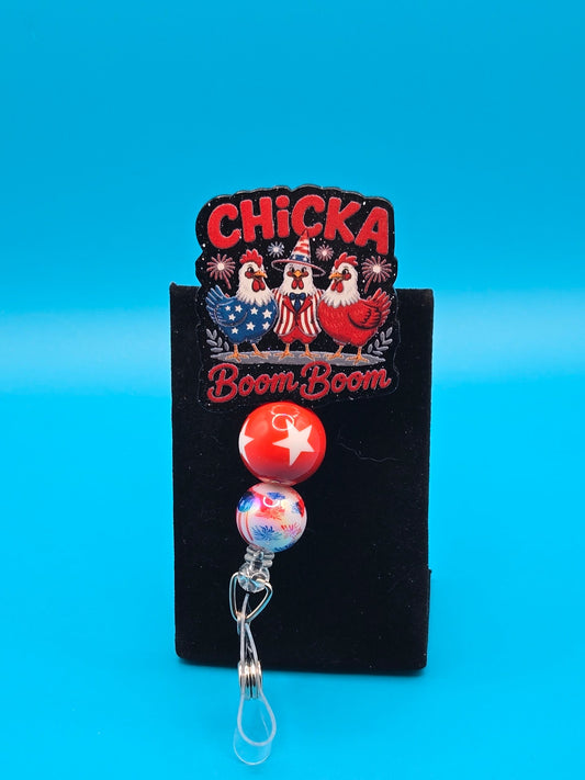 Chicka Boom Boom Acrylic Badge Reel