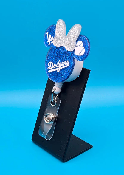 Sports Themed Mouse Profile Acrylic Badge Reel