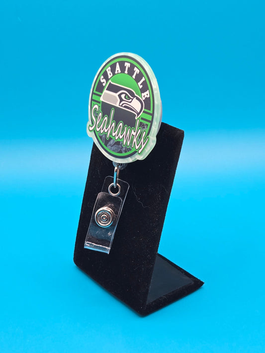 Sports Themed Football Acrylic Badge Reel