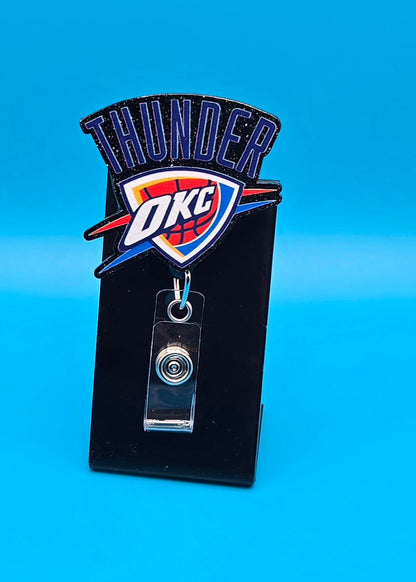 Sports Themed Basketball Acrylic Badge Reel