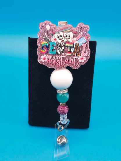 Dental Assistant Acrylic Badge Reel