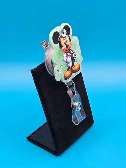 Mouse Medical Provider Acrylic Badge Reel